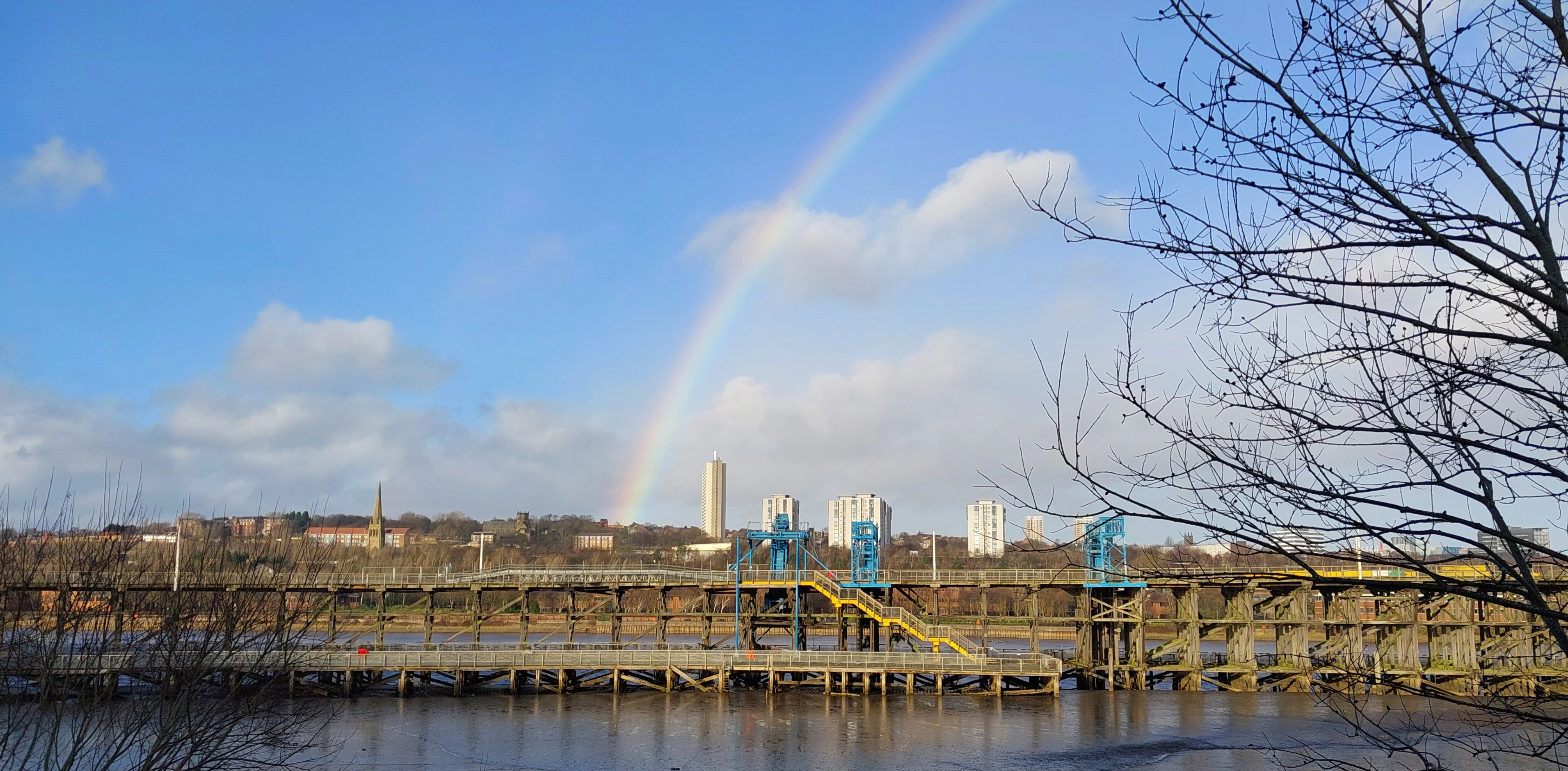 A rainbow over the church